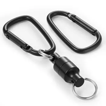Магнитный пусковой механизм, магнитный, сильный, магнитный карабин с крючком x2, изготовлен из никелевого сплава, для предотвращения падений, кемпинга, скалолазания, рыбалки
