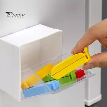 Магнитный ящик для хранения большой емкости с прозрачной крышкой, пыленепроницаемый, простой в установке, магнитный органайзер для хранения на холодильник S белый