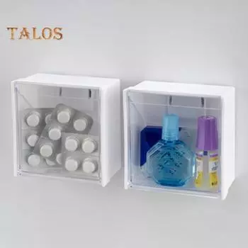 Магнитный ящик для хранения большой емкости с прозрачной крышкой, пыленепроницаемый, простой в установке, магнитный органайзер для хранения на холодильник S чёрный