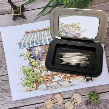 Магнитный ящик для хранения игл, портативный черный держатель для швейных игл, швейные принадлежности, чехол для швейных игл для вышивки крестиком чёрный