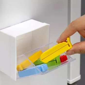 Магнитный ящик для хранения Yousheng большой емкости с прозрачной крышкой, пылезащитный, простой в установке, органайзер для магнитного хранения на холодильник S чёрный