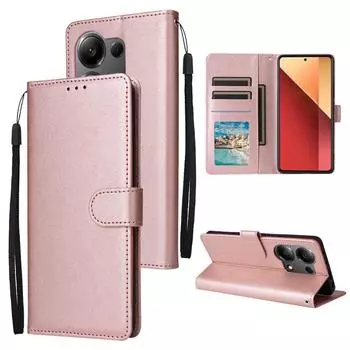 Магнитный раскладной чехол для телефона с отделениями для карт, фоторамкой + карманом для наличных для Xiaomi/Redmi/OPPO/Realme, подставкой и ремешком на запястье, чехол-кошелек из искусственной кожи Realme 14X 5G чёрный