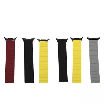 Магнитный ремешок для часов Galaxy Watch 7 Ultra 47 мм, водостойкий, мягкий, силиконовый, регулируемый, сменный Dark Burgundy