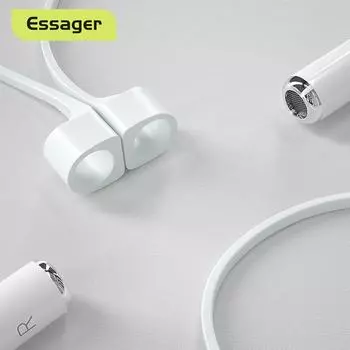 Магнитный ремешок для наушников Essager для Apple Airpods Airpod, ремешок с защитой от потери, петля, веревка для Air Pod, силиконовые аксессуары White