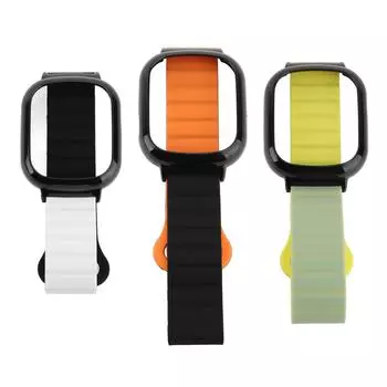 Магнитный ремешок для умных часов Watch 4, силиконовый браслет, рамка из ПК, быстрая замена, умные часы White Black