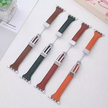 Магнитный ремешок из натуральной кожи для Apple Watch Band 8 SE 7 6 5 4 3 2 1 ремешок для часов IWatch Ultra 49 мм, 38 мм, 41 мм, 40 мм, 45 мм, 42 мм, 44 мм, браслет 38mm 40mm 41mm белый
