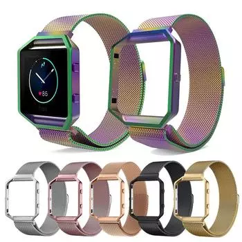 Магнитный ремешок KNS-7 из нержавеющей стали, совместимый с трекером Fitbit Blaze