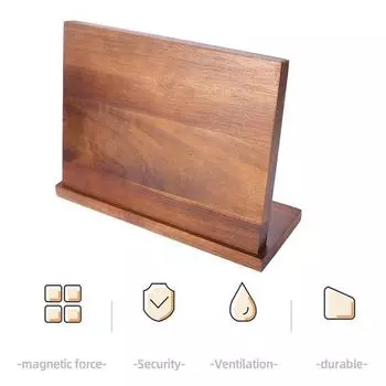 Магнитный режущий блок из дерева акации, держатель для хранения бытового резака, органайзер для резака, полка, большая емкость, подставка для кухонных столовых приборов