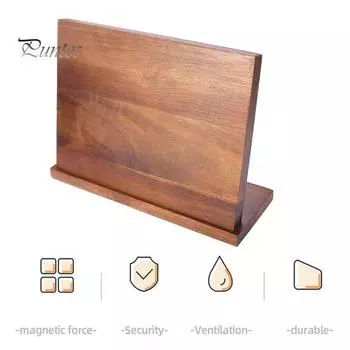 Магнитный режущий блок из дерева акации, держатель для хранения бытового резака, органайзер для резака, полка, большая емкость, подставка для кухонных столовых приборов