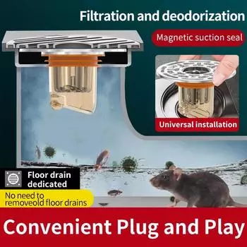 Магнитный самозакрывающийся сливной стержень для запаха и насекомых, дезодорант, анти-запах, без запаха, ванная, туалет, канализация, слив для душа белый