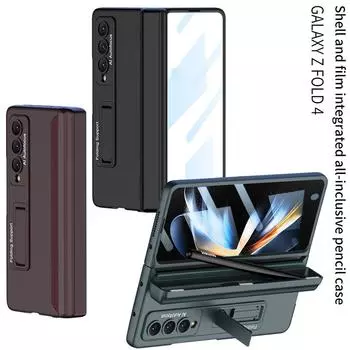 Магнитный шарнир для Samsung Galaxy Z Fold 3 Fold 4 Чехол Слот для ручки Кронштейн Защитная пленка Крышка Samsung Z Fold 3 5G красный