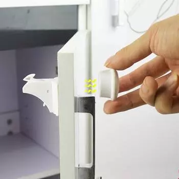 Магнитный шкаф, ящик, шкаф с 1 ключом, замки на холодильник, детская безопасность 1PC белый