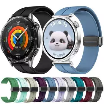 Магнитный силиконовый ремешок для Huawei Watch GT5 46 мм 41 мм ремешок для часов мягкий спортивный ремешок для Huawei GT5 GT4 GT3 GT2 GT2E браслет Correa 20mm розовый