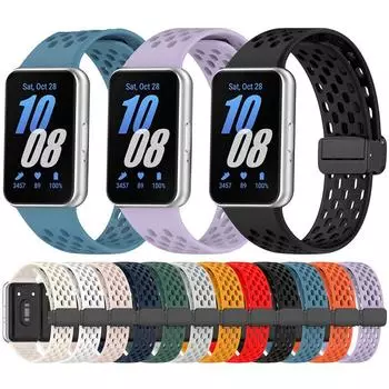 Магнитный силиконовый ремешок для Samsung Galaxy Fit 3, спортивные дышащие умные часы, сменный браслет Galaxy Fit 3, ремешок для часов For Samsung Galaxy Fit 3 бежевый