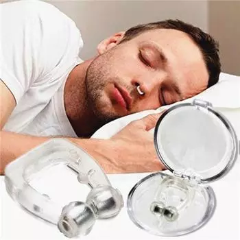 Магнитный силиконовый зажим для носа против храпа, помощь при апноэ во время сна, помощь при дыхании и храпе