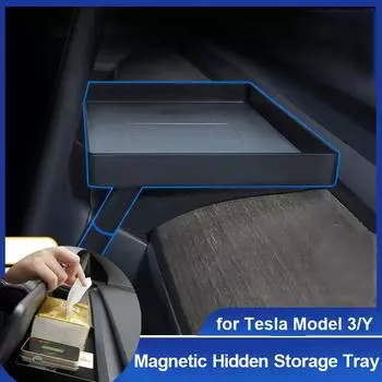 Магнитный скрытый лоток для Tesla Model 3 Y 2023, ящик для хранения на задней панели экрана, очки, ящик для салфеток, держатель для карточек, аксессуары для ароматерапии