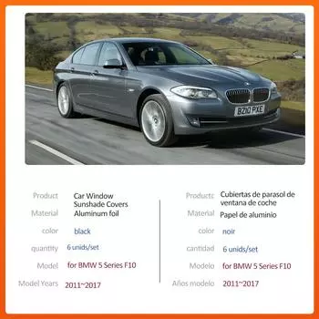 Магнитный солнцезащитный козырек для BMW 5 серии F10 M550d 518d 2011~2017 Крыша, лобовое стекло, шторка, солнцезащитный козырек, люк, крышка, аксессуары 2011-2017