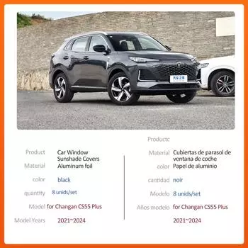 Магнитный солнцезащитный козырек для Changan CS55 Plus MK2 2021~2024, шторка для лобового стекла, боковое солнцезащитное отверстие, люк на крыше, накладка, аксессуары 2021-2024