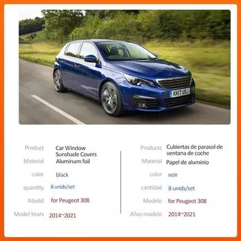 Магнитный солнцезащитный козырек для Peugeot 308 S T9 MK2 Hatchback 2014~2021 Крыша, лобовое стекло, шторка, окно, солнцезащитный козырек, крышка люка, аксессуары 2014-2021