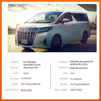 Магнитный солнцезащитный козырек для Toyota Alphard 30 AH30 Vellfire 2016~2025, шторка на лобовое стекло, боковое окно, накладка на люк, чехол, аксессуары Alphard AH30