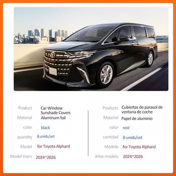 Магнитный солнцезащитный козырек для Toyota Alphard AH40 Vellfire 2024~2026, шторка на лобовое стекло, боковое окно, накладка на люк, аксессуары Alphard AH40