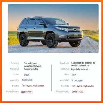Магнитный солнцезащитный козырек для Toyota Highlander XU40 Kluger 2008~2013, шторка на лобовое стекло, солнцезащитный козырек, крышка люка, аксессуары 2008-2013