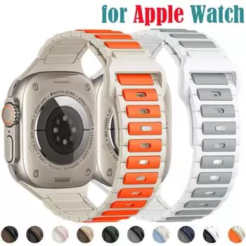 Магнитный спортивный ремешок для Apple Watch Ultra 2 44 мм 40 мм 49 мм 45 мм 41 мм 38 мм силиконовый ремешок для iWatch серии 9 8 7 6 5 4 3 se 42 мм 46 мм Band For 38mm 40mm 41mm