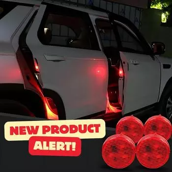 Магнитный светодиодный дверной сигнальный фонарь с автоматическим срабатыванием - водонепроницаемый автомобильный сигнал безопасности (4 цвета) 2-Pack синий