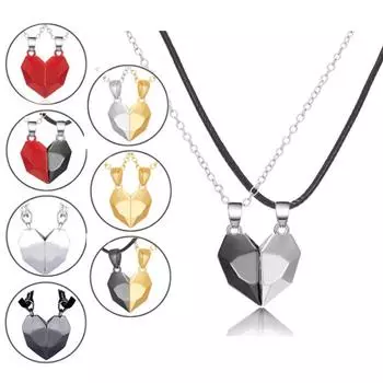 Магнитный талисман дружбы для женщин, кулон в форме сердца, ожерелье с подвеской в виде рук, День святого Валентина, 2 шт./лот, пара, ручная работа