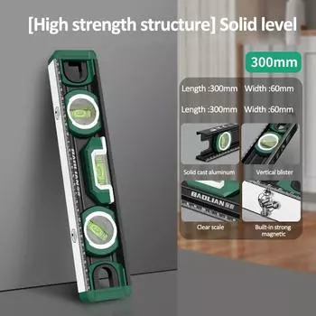 Магнитный уровень, 3 пузырька, 45°/90°/180°, угломер, транспортир, портативный инклинометр, спиртовой уровень, деревообрабатывающий измерительный инструмент