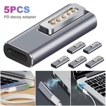 Магнитный USB-адаптер PD Type C для MacBook Pro, конвертер для быстрой зарядки