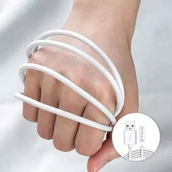 Магнитный USB-кабель 60 см. Зарядное устройство для умных часов. Быстрая зарядка из чистого медного провода. 4-контактная зарядка без спутывания.