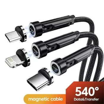 Магнитный USB-кабель типа C для iPhone 12 X Xiaomi, быстрое зарядное устройство, магнитный кабель Micro USB Type-C для зарядки, провод для передачи данных 1M/Type C Cable