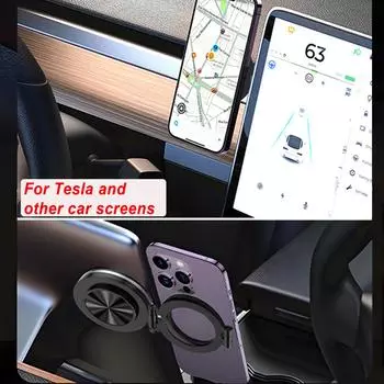 Магнитный вакуумный автомобильный держатель для телефона на присоске складной универсальный кронштейн для навигации для iPhone/Samsung/Xiaomi чёрный