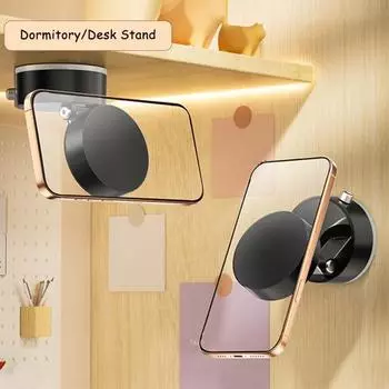 Магнитный вакуумный держатель для телефона Yousheng, складное двухстороннее магнитное крепление для телефона, прочное адсорбционное автомобильное крепление для всех телефонов чёрный