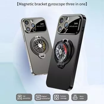 Магнитный вращающийся гироскопический складной чехол для телефона для iPhone 15 Pro Max 14 Pro 13 12, противоударный защитный чехол для объектива iPhone 15 светло-синий