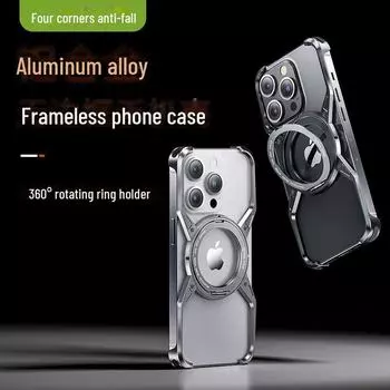 Магнитный вращающийся кронштейн для чехла iPhone 16 Pro Max — рассеивание тепла, алюминиевый сплав, совместимость с iPhone 15. iPhone 16 золотой/пустынный