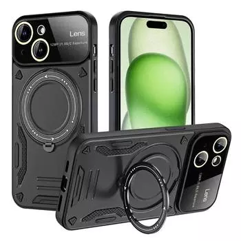 Магнитный вращающийся на 360 ° чехол-держатель для телефона с подставкой для POCO X6 Pro POCO M6 Pro 4G M5S C65 X5 Pro X4 X3 Металлический противоударный чехол с беспроводной зарядкой, черный чехол POCO X6 Pro синий