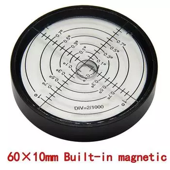 Магнитный высокоточный круглый уровнемер пузырьковый 6010металлический уровнемер размер 60*10мм