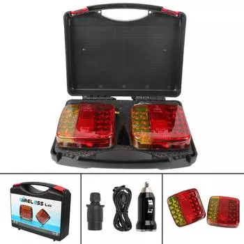Магнитный задний фонарь для прицепа, 12 В/24 В, сигнальный предупреждающий стоп-сигнал для каравана, кемпера, грузовика, грузовика, беспроводной светодиодный задний фонарь для грузовика 12-24V