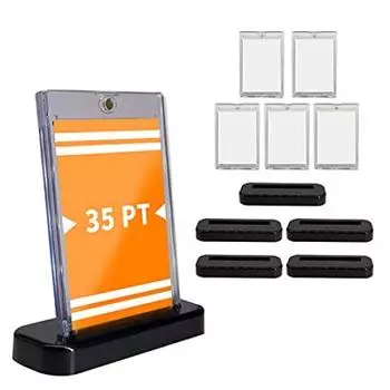 Магнитный загрузчик, черная подставка для карт, ультра профессиональный коллекционный магнитный держатель, совместимый с толщиной 1 мм, обмен магнитными картами, 5 штук, черный