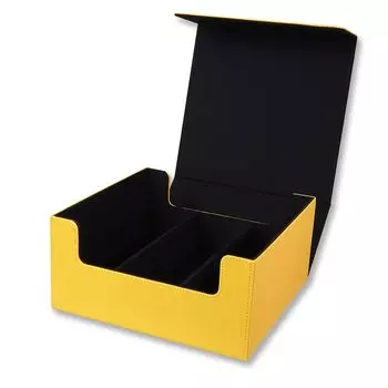 Магнитный загрузчик Hogodas вмещает до 90 колод коллекционных карточек, изготовленных из полиуретана, большой, совместимый с картами, желтый футляр, 35pt, карты, футляр, футляр,