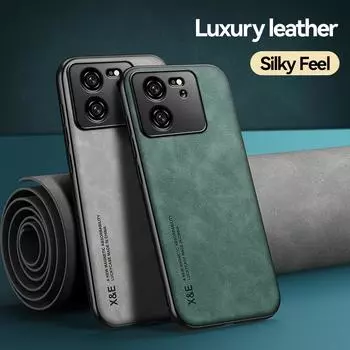 Магнитный замшевый кожаный чехол для Xiaomi 13T Pro Xiaomi13T Pro 5G противоударный матовый силиконовый мягкий чехол For Xiaomi 13T темно серый