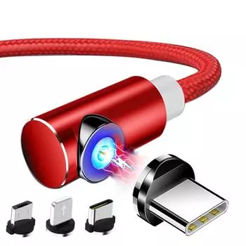 Магнитный зарядный кабель Micro USB Type C 1 м 2 м для iPhone X XS Xiaomi Samsung Galaxy S9 S8 Plus