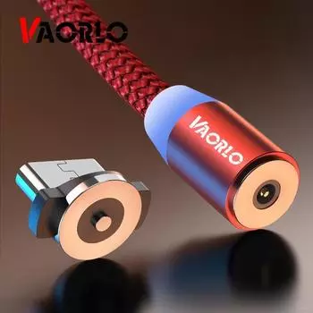 Магнитный зарядный кабель VAORLO Micro USB для мобильного телефона Android, модный зарядный кабель для быстрой зарядки чёрный