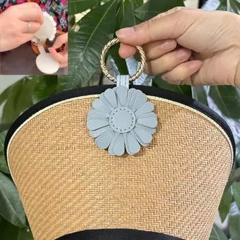 Магнитный зажим для соломенной шляпы из искусственной кожи, крючок для ключей на рюкзак, съемный зажим для шляпы на открытом воздухе синий