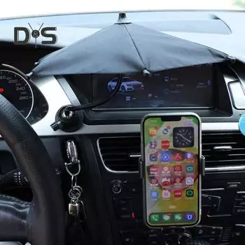 Магнитный зонт для телефона, регулируемый, гибкий, с антибликовым покрытием, универсальный, для улицы, автомобильный, козырек от солнца, мини-зонтик, аксессуары для сотовых телефонов чёрный