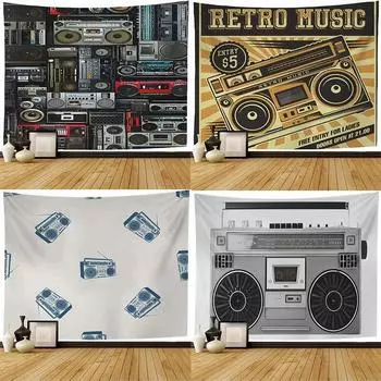 Магнитофон Гобелен Офис Гостиная Украшение Дома Настенный Гобелен 100x75cm