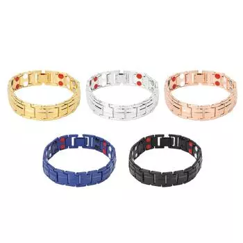 Магнитотерапевтические браслеты для улучшения сна, похудения, стильные браслеты из титановой стали, ювелирные изделия для мужчин Black