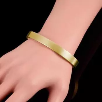 Магнитотерапевтический браслет с геометрическим отверстием для мужчин и женщин с гладкой поверхностью, яркий блестящий браслет для фитнеса розового золота